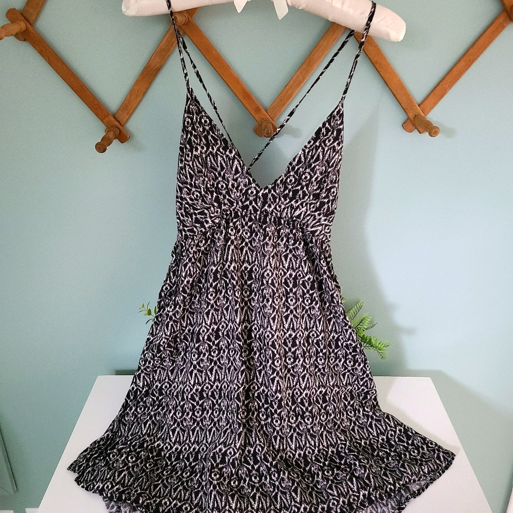 Black Tribal Print Nameless Minidress